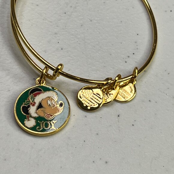 Disney Alex & Ani Mickey Mouse Santa Bangle Bracelet Holiday Charm - Picture 3 of 7